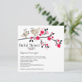 Oiseaux floraux chics modernes invitation à la dou (Debout devant)