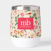 Oiseaux floraux dessinés à la main Abeilles Monogr (Arrière)