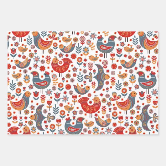 Oiseaux floraux géants Papier à enveloppement scan (Devant)