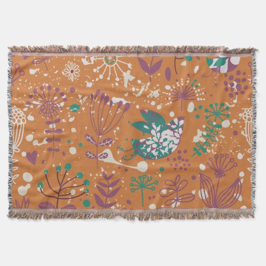 Oiseaux Floraux Whimsical Jeter Couverture (Devant)