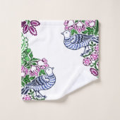 Oiseaux folkloriques Fleurs Acorns (Gant de toilette)