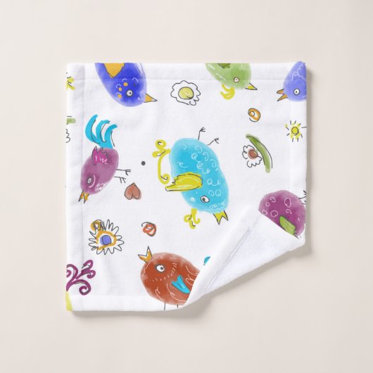 Oiseaux fous (Gant de toilette)