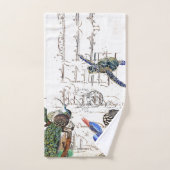 Oiseaux français de martin-pêcheur de tortue de (Serviette à main)