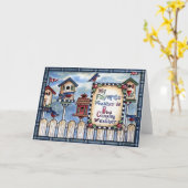 Oiseaux gazouillant - carte de voeux (Fleur jaune)