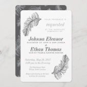 Oiseaux gris d'une plume Invitations de mariage (Devant / Derrière)