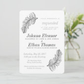 Oiseaux gris d'une plume Invitations de mariage (Debout devant)
