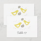 oiseaux jaunes parlant d'amour numéro de table (Devant / Derrière)