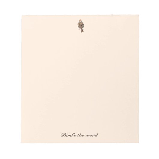 Oiseaux le mot : bloc-notes (Devant)