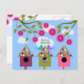 Oiseaux lunaires Faire-part mobiles (Devant / Derrière)