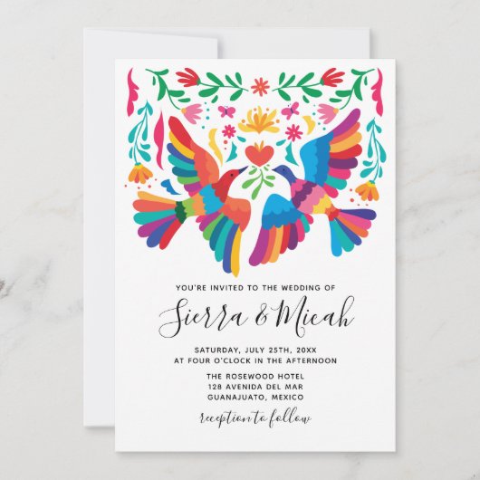 Oiseaux mexicains et Invitations floraux (Devant)