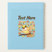 Oiseaux mignons et heureux parmi les fleurs du pri (Dos)