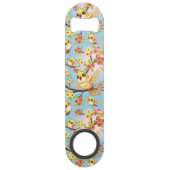 Oiseaux mignons et heureux parmi les fleurs du pri (Devant)