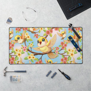 Oiseaux mignons et heureux parmi les fleurs du pri