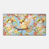 Oiseaux mignons et heureux parmi les fleurs du pri (Recto)