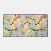 Oiseaux mignons et heureux parmi les fleurs du pri (Recto)