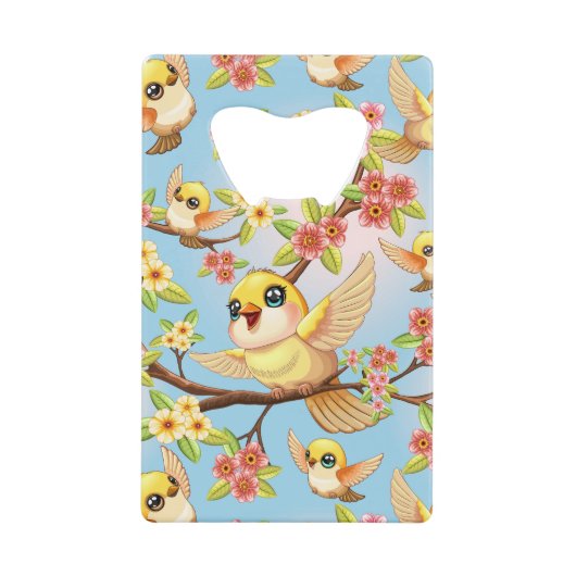 Oiseaux mignons et heureux parmi les fleurs du pri (Devant)