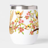 Oiseaux mignons et heureux parmi les fleurs du pri (Droite)