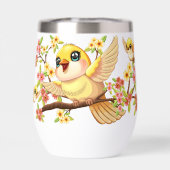 Oiseaux mignons et heureux parmi les fleurs du pri (Arrière)