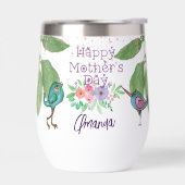 Oiseaux mignons, fleurs et typographie (Gauche)