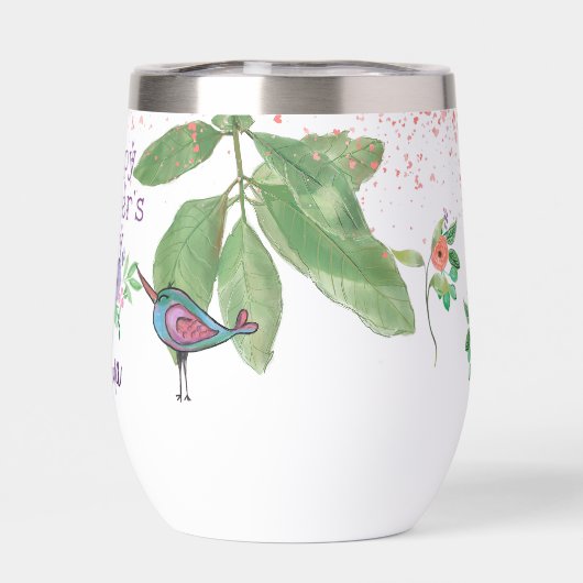 Oiseaux mignons, fleurs et typographie (Arrière)