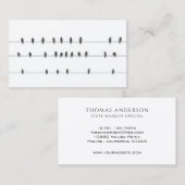 Oiseaux minimaux simples sur fils| Carte de visite (Devant / Derrière)