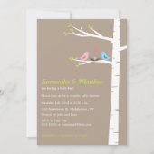 Oiseaux modernes Couples Baby shower Invitation Ga (Devant)