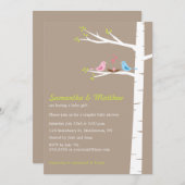 Oiseaux modernes Couples Baby shower Invitation Gi (Devant / Derrière)
