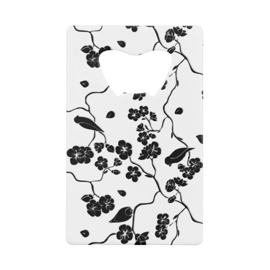 Oiseaux Motifs noirs et blancs sur les fleurs de c (Devant)