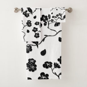 Oiseaux Motifs noirs et blancs sur les fleurs de c