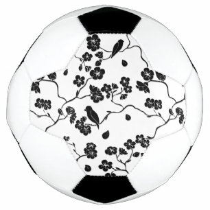 Oiseaux Motifs noirs et blancs sur les fleurs de c