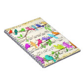 Oiseaux musicaux colorés Carnet Printemps (Côté Droit)