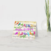 Oiseaux musicaux colorés Carte d'anniversaire Chan (Devant)