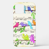 Oiseaux musicaux colorés coque iphone (Verso)