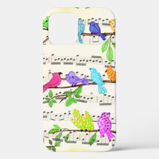 Oiseaux musicaux colorés coque iphone (Verso)