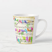 Oiseaux musicaux colorés Latte Mug (Droite)