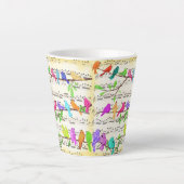 Oiseaux musicaux colorés Latte Mug (Devant)