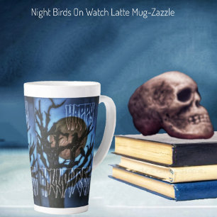 Oiseaux nocturnes à l'oeil Latte Mug