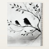 Oiseaux noirs et blancs simples perchés dans les a (Dos)