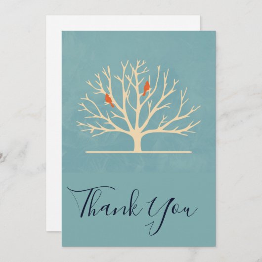 Oiseaux oranges modernes dans un grand Merci d'arb (Devant / Derrière)