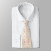 Oiseaux orientaux sur Cravate rose pâle (Attaché)