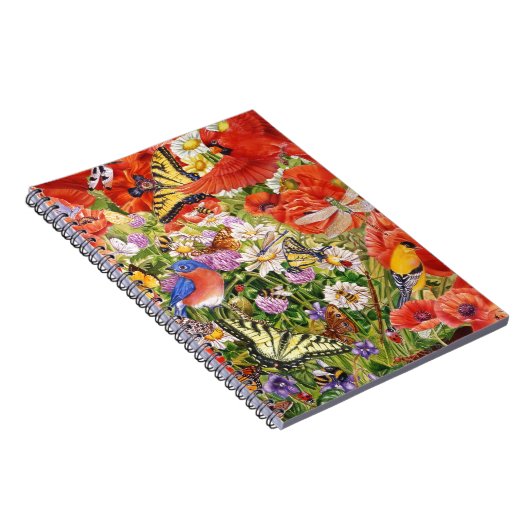 Oiseaux, papillons et carnet de notes à spirale (Côté Droit)