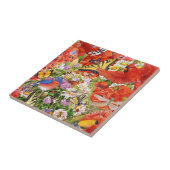 Oiseaux, papillons et carreau de céramique (Côté)