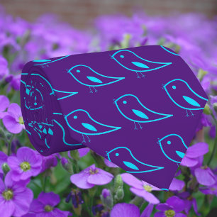 oiseaux rétro en violet royal - cravate moderne