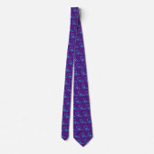 oiseaux rétro en violet royal - cravate moderne (Dos)