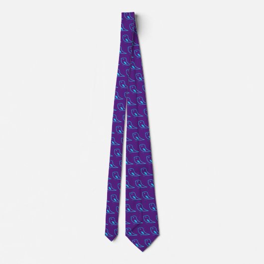 oiseaux rétro en violet royal - cravate moderne (Dos)
