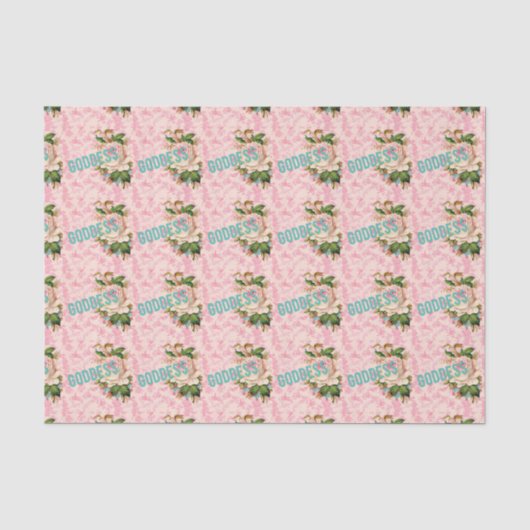 Oiseaux roses de déesse et papier de soie de soie (Recto)