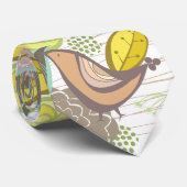 Oiseaux roses douces Cravate de fleurs de printemp (Roulé)