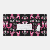 Oiseaux roses et blancs du folklore scandinave (Clavier et souris)
