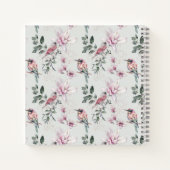 Oiseaux roses et fleurs roses Livre d'or (Dos)