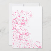 Oiseaux roses et tourbillons Invitations de mariag (Dos)